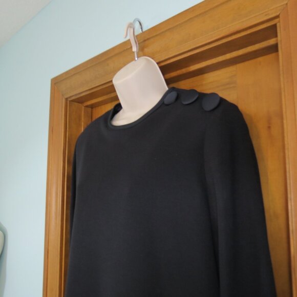 NWT Caron Black Knit Dress Long Sleeve Tiered Size 14 - Picture 6 of 11